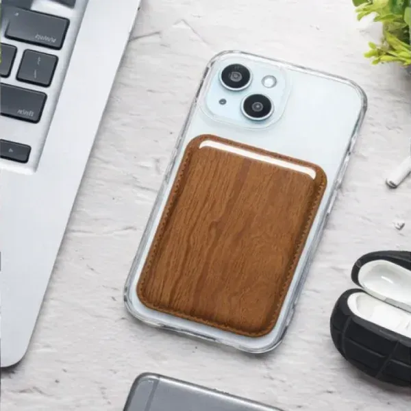 Appdroid MagSafe Wooden Finish Wallet for iPhone 12 Pro Max–17 Series | Slim Magnetic Card Holder with Double Strong Magnet