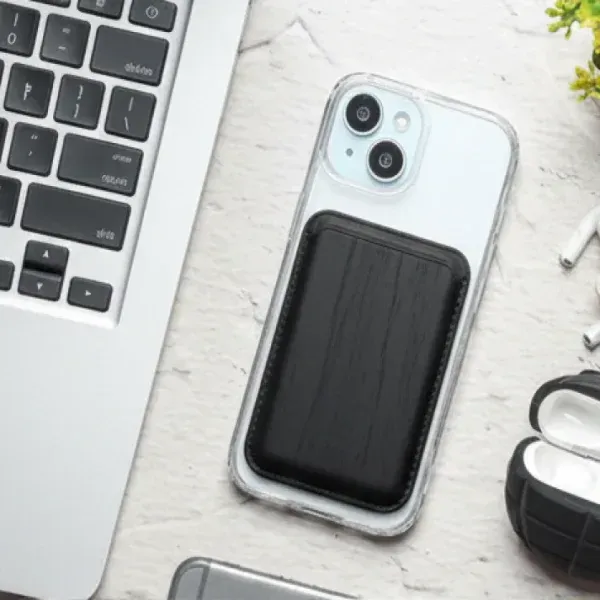 Appdroid MagSafe Wooden Finish Wallet for iPhone 12 Pro Max–17 Series | Slim Magnetic Card Holder with Double Strong Magnet