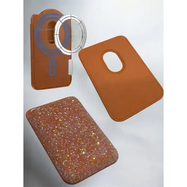 Swarovski-Style Crystal MagSafe Wallet Card Holder for iPhone 17, 16, 15, 14, 13 & 12 – Magnetic Wallet Stand