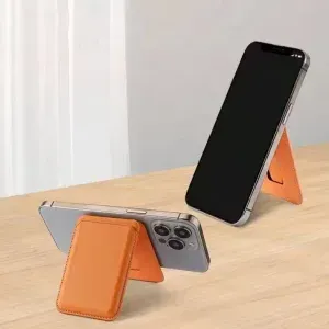 MagSafe Wallet with Stand for iPhone 12 Pro Max – iPhone 17 Series | Slim Magnetic Card Holder (PU Leather)