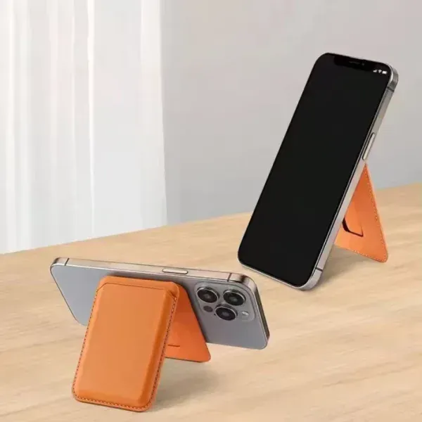 MagSafe Wallet with Stand for iPhone 12 Pro Max – iPhone 17 Series | Slim Magnetic Card Holder (PU Leather)