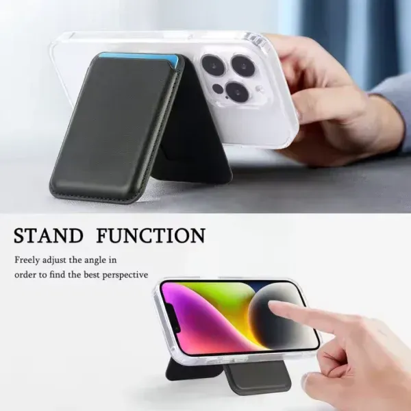 MagSafe Wallet with Stand for iPhone 12 Pro Max – iPhone 17 Series | Slim Magnetic Card Holder (PU Leather)