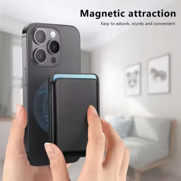 MagSafe Wallet with Stand for iPhone 12 Pro Max – iPhone 17 Series | Slim Magnetic Card Holder (PU Leather)