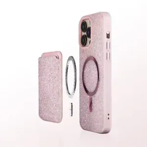 Swarovski-Style Crystal MagSafe Wallet Card Holder for iPhone 17, 16, 15, 14, 13 & 12 – Magnetic Wallet Stand