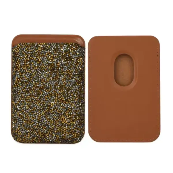 Swarovski-Style Crystal MagSafe Wallet Card Holder for iPhone 17, 16, 15, 14, 13 & 12 – Magnetic Wallet Stand