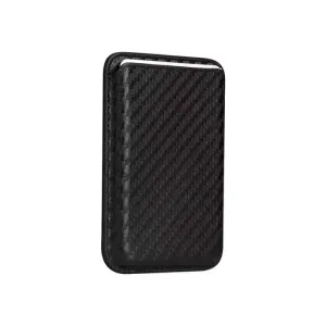MagSafe Magnetic Card Holder Wallet for iPhone 17, 16, 15, 14, 13 & 12 – Carbon Fiber PU Leather