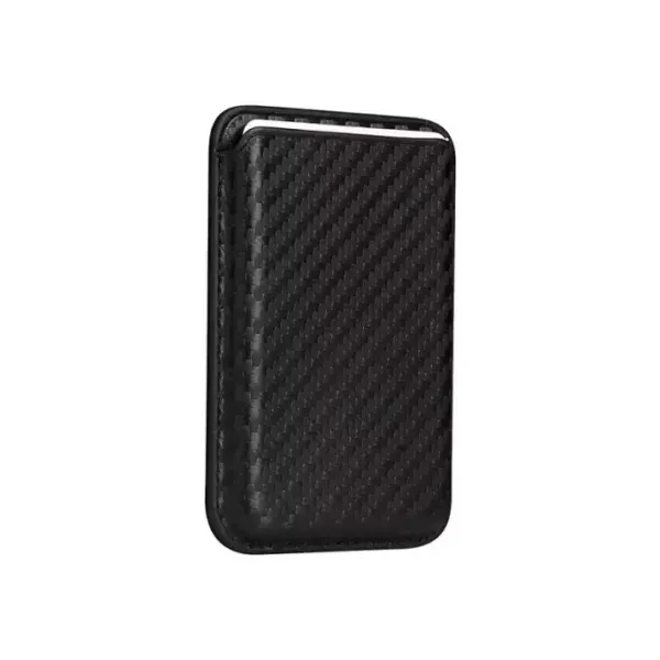 MagSafe Magnetic Card Holder Wallet for iPhone 17, 16, 15, 14, 13 & 12 – Carbon Fiber PU Leather