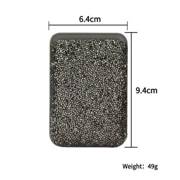 Swarovski-Style Crystal MagSafe Wallet Card Holder for iPhone 17, 16, 15, 14, 13 & 12 – Magnetic Wallet Stand