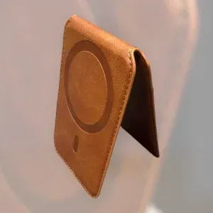 Appdroid MagSafe Leather Wallet - Slim Flip Card Holder for iPhone 12-17 Series (PU Leather, 1 Card Capacity)