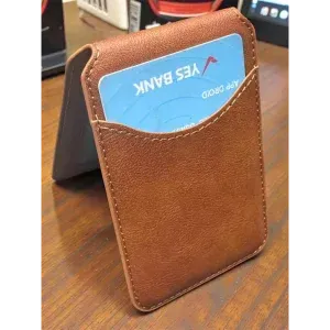 Appdroid MagSafe Leather Wallet - Slim Flip Card Holder for iPhone 12-17 Series (PU Leather, 1 Card Capacity)