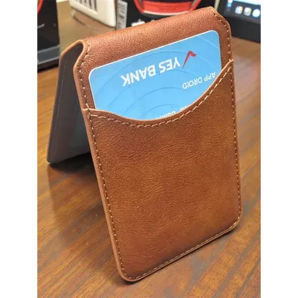 Appdroid MagSafe Leather Wallet - Slim Flip Card Holder for iPhone 12-17 Series (PU Leather, 1 Card Capacity)