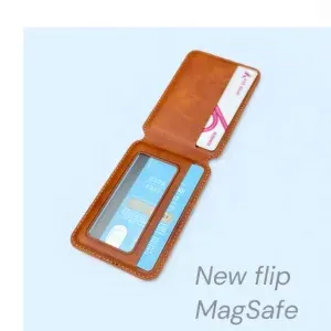 Appdroid MagSafe Leather Wallet - Slim Flip Card Holder for iPhone 12-17 Series (PU Leather, 1 Card Capacity)