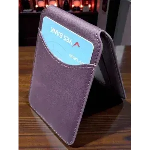 Appdroid MagSafe Leather Wallet - Slim Flip Card Holder for iPhone 12-17 Series (PU Leather, 1 Card Capacity)