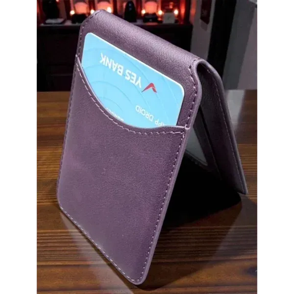 Appdroid MagSafe Leather Wallet - Slim Flip Card Holder for iPhone 12-17 Series (PU Leather, 1 Card Capacity)