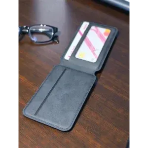 Appdroid MagSafe Leather Wallet - Slim Flip Card Holder for iPhone 12-17 Series (PU Leather, 1 Card Capacity)