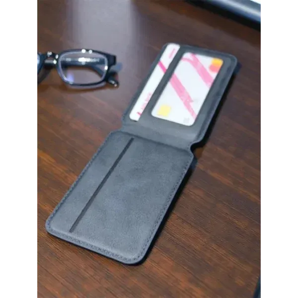 Appdroid MagSafe Leather Wallet - Slim Flip Card Holder for iPhone 12-17 Series (PU Leather, 1 Card Capacity)