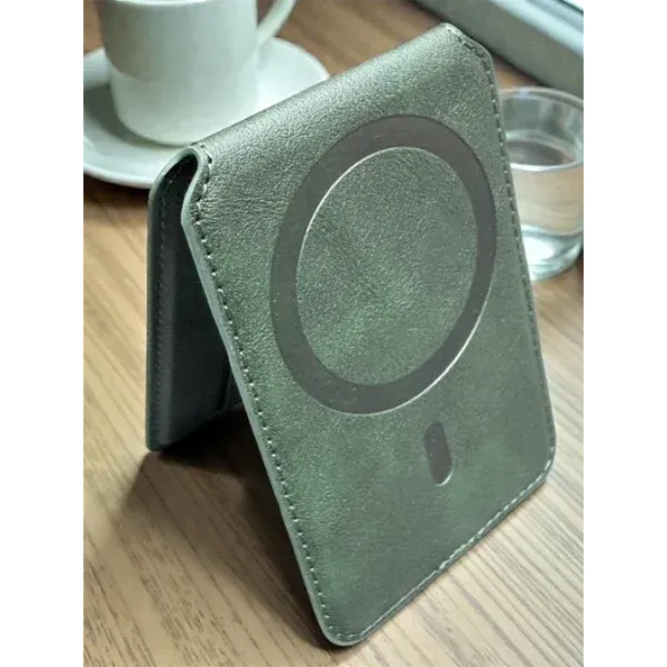 Appdroid MagSafe Leather Wallet - Slim Flip Card Holder for iPhone 12-17 Series (PU Leather, 1 Card Capacity)