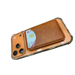 Appdroid MagSafe Leather Wallet - Slim Flip Card Holder for iPhone 12-17 Series (PU Leather, 1 Card Capacity)