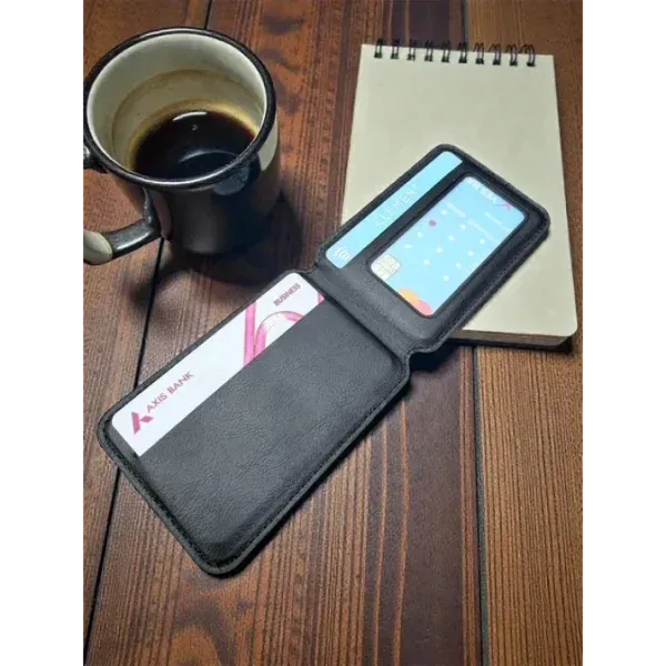 Appdroid MagSafe Leather Wallet - Slim Flip Card Holder for iPhone 12-17 Series (PU Leather, 1 Card Capacity)