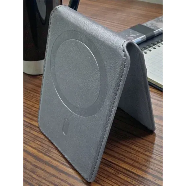 Appdroid MagSafe Leather Wallet - Slim Flip Card Holder for iPhone 12-17 Series (PU Leather, 1 Card Capacity)