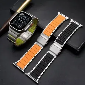 Titanium Magnetic Strap for Apple Watch Ultra (49mm) – DLC Coated, FKM Interior Links