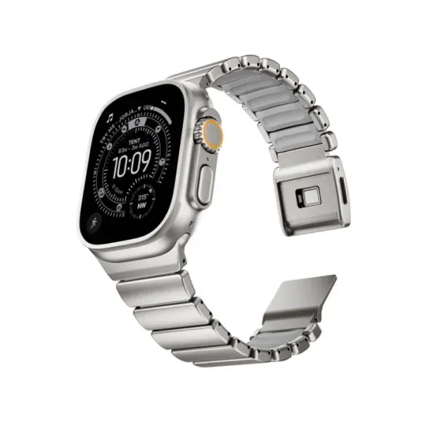 Titanium Magnetic Strap for Apple Watch Ultra (49mm) – DLC Coated, FKM Interior Links