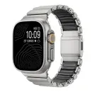 Titanium Magnetic Strap for Apple Watch Ultra (49mm) – DLC Coated, FKM Interior Links - Natural Titanium / Black