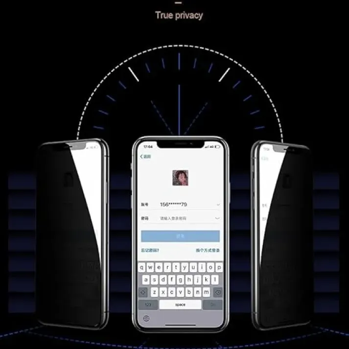 iPhone privacy tempered glass 360 degree anti spy protection