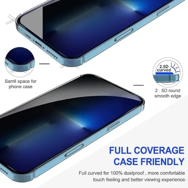 Appdroid 360° Privacy Tempered Glass for iPhone | Anti-Spy 9H Screen Protector with Face ID Support