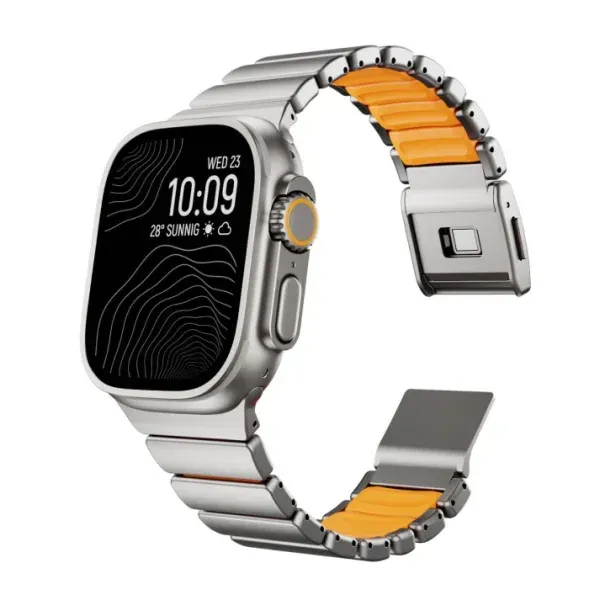 Titanium Magnetic Strap for Apple Watch Ultra (49mm) – DLC Coated, FKM Interior Links