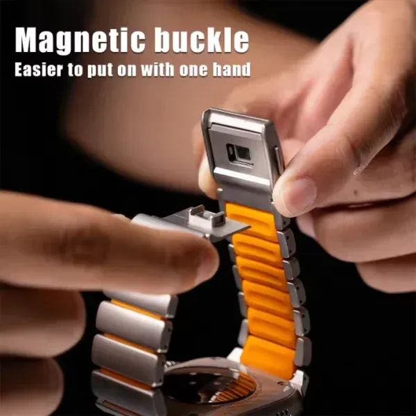 Titanium Magnetic Strap for Apple Watch Ultra (49mm) – DLC Coated, FKM Interior Links