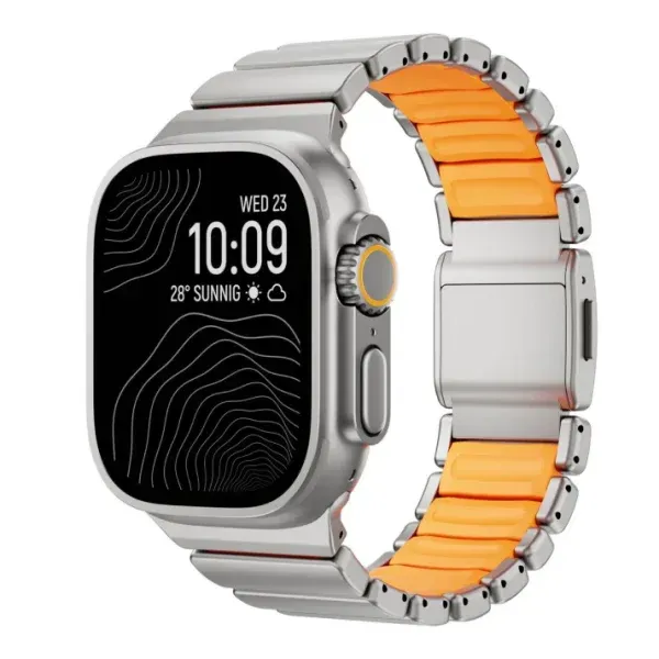 Titanium Magnetic Strap for Apple Watch Ultra (49mm) – DLC Coated, FKM Interior Links