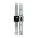 Titanium Magnetic Strap for Apple Watch Ultra (49mm) – DLC Coated, FKM Interior Links - Natural Titanium / Ice Blue