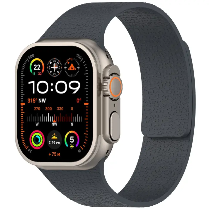 Midnight Gray Magnetic Silicone Strap for Apple Watch