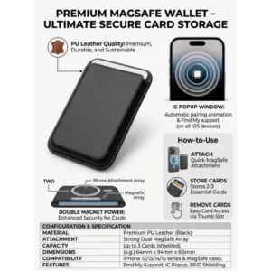 MagSafe Wallet for iPhone with IC Animation PU Leather