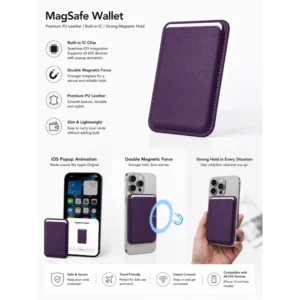 MagSafe Wallet for iPhone with IC Animation PU Leather