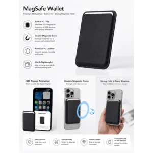 MagSafe Wallet for iPhone with IC Animation PU Leather
